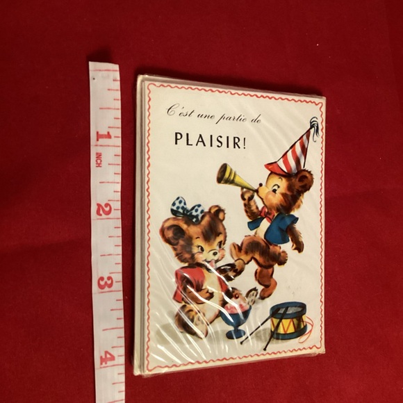 Vintage New old stock invitation to birthday text in French with enveloppes - Picture 4 of 4